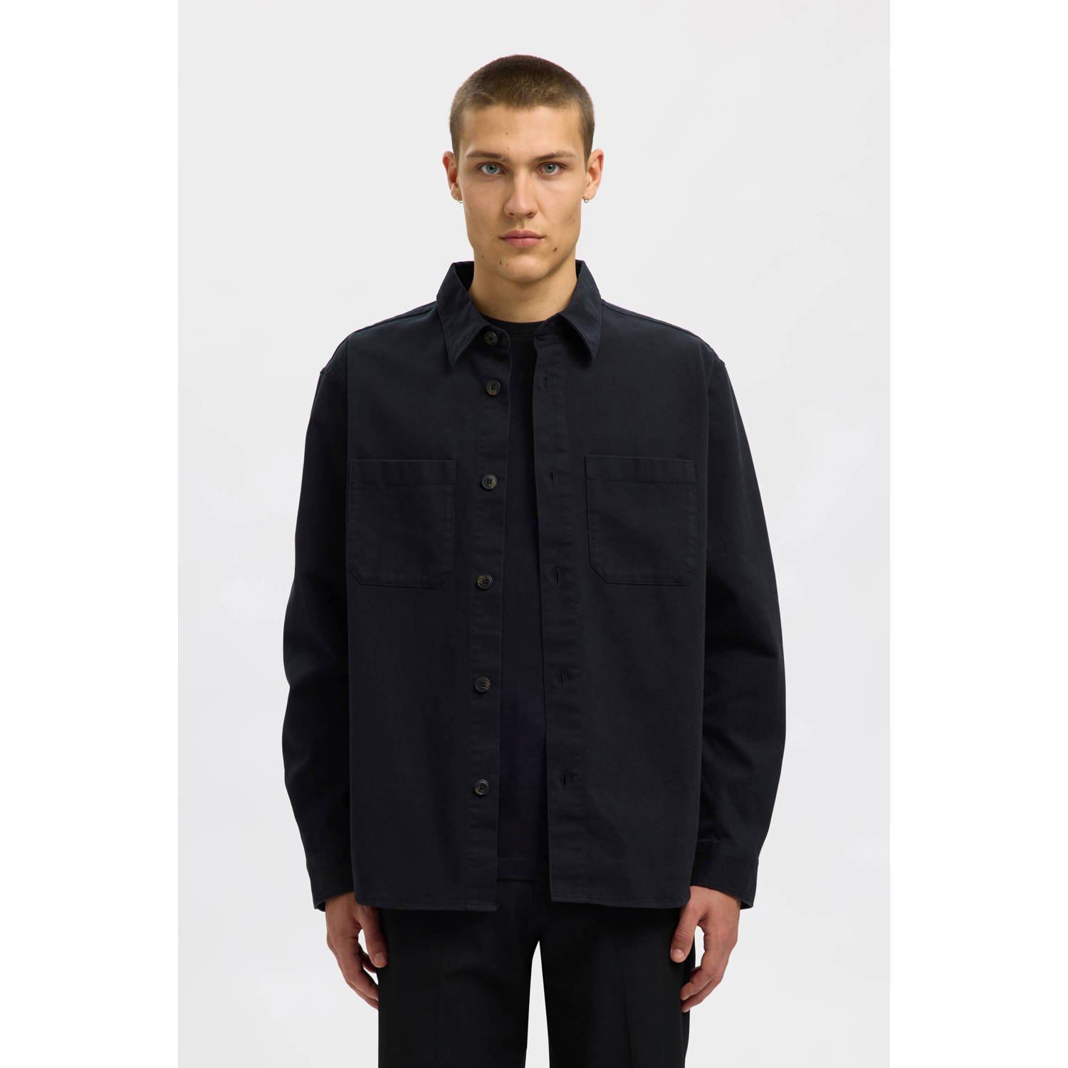 SELECTED HOMME overshirt zwart