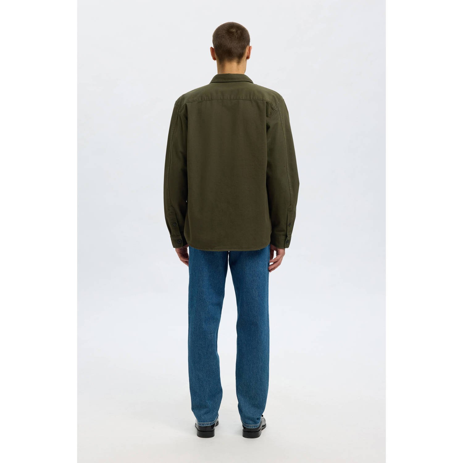 SELECTED HOMME overshirt donkergroen