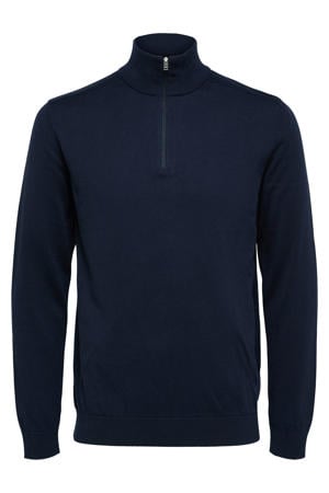 trui fijn gebreid donkerblauw