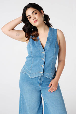 denim gilet light blue denim