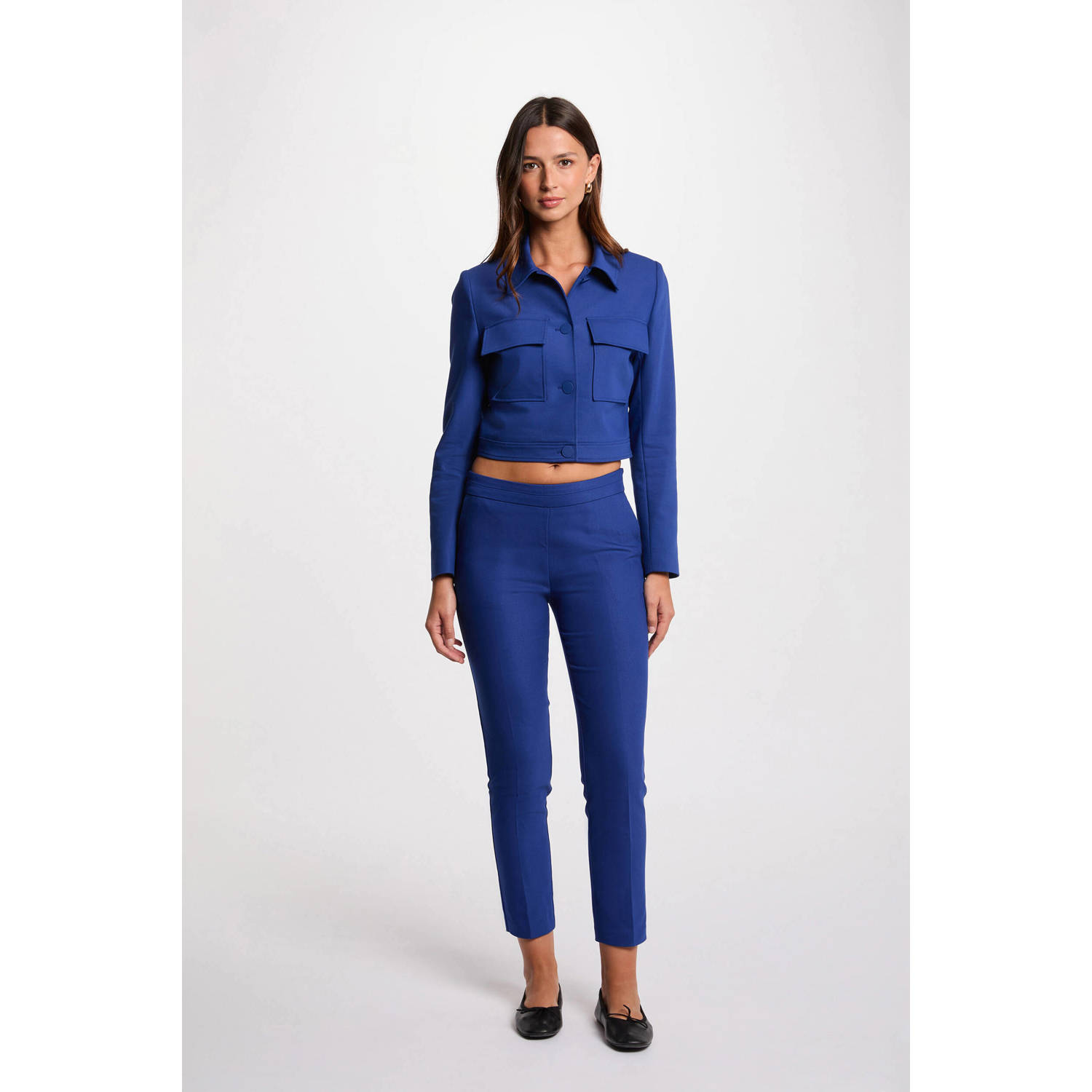 Morgan skinny regular waist broek blauw