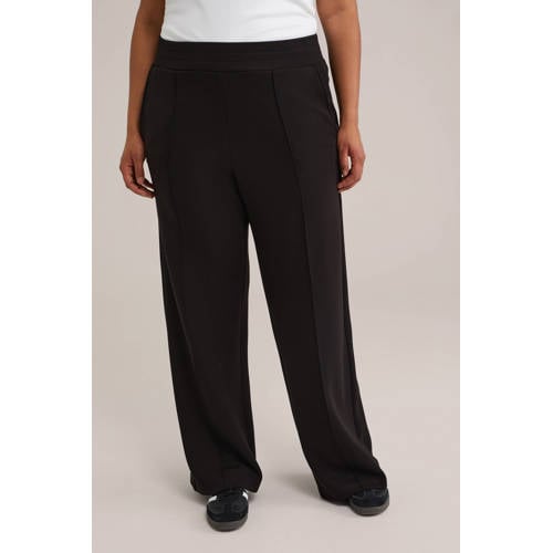 WE Fashion Curve straight regular waist casual broek zwart afbeelding