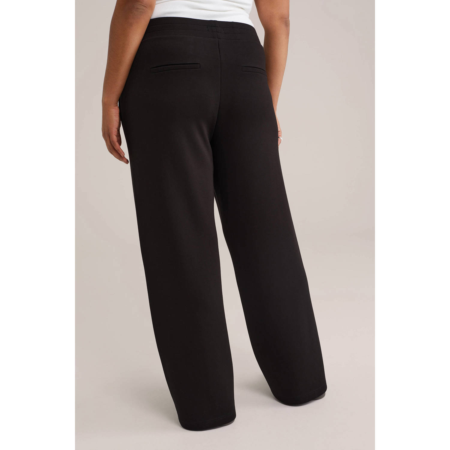 WE Fashion straight regular waist casual broek zwart