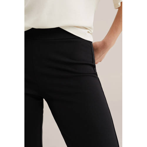WE Fashion jersey flared regular waist flared broek zwart afbeelding