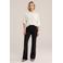 WE Fashion jersey flared regular waist flared broek zwart