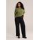 WE Fashion Curve jersey straight regular waist pantalon zwart