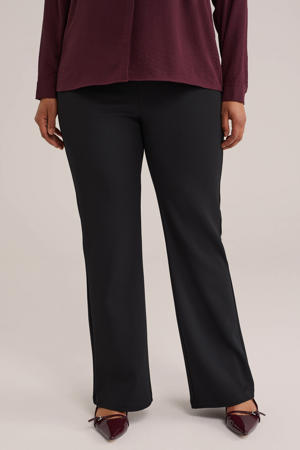 flared regular waist casual broek zwart