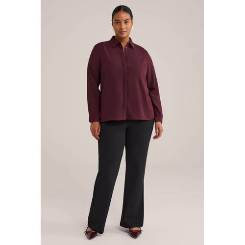 WE Fashion Curve flared regular waist casual broek zwart afbeelding