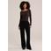 WE Fashion straight regular waist flared broek zwart