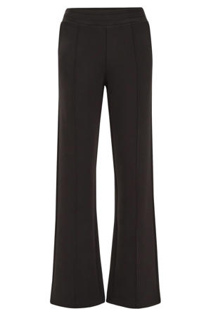 straight regular waist flared broek zwart