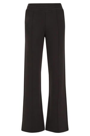 straight regular waist flared broek zwart