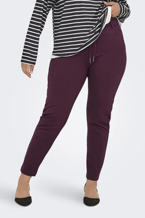 slim regular waist casual broek donkerrood