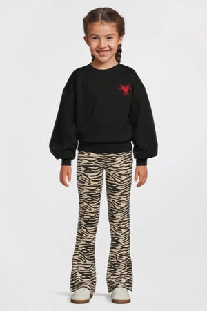 jacquard panterprint sweater zwart