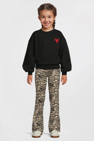 jacquard panterprint sweater zwart