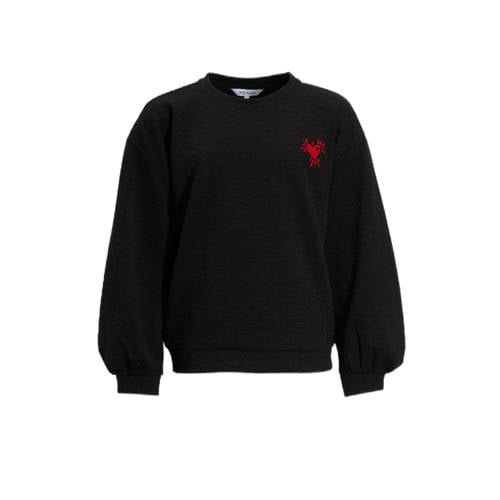 anytime jacquard panterprint sweater zwart afbeelding