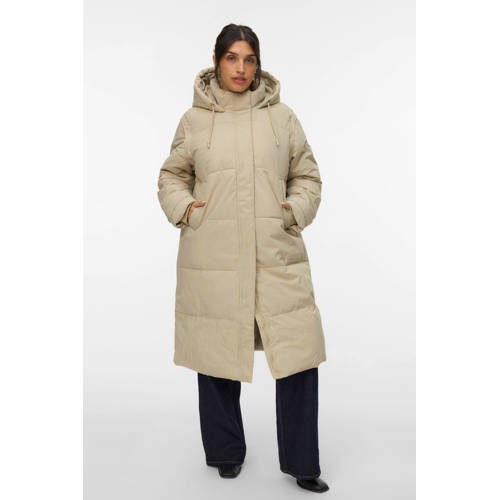 VERO MODA CURVE gewatteerde jas beige afbeelding