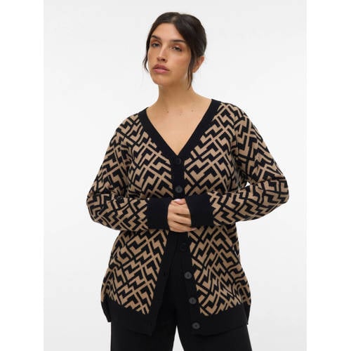 VERO MODA CURVE gebreid vest beige afbeelding