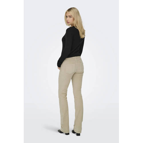 ONLY corduroy flared regular waist flared broek ecru afbeelding