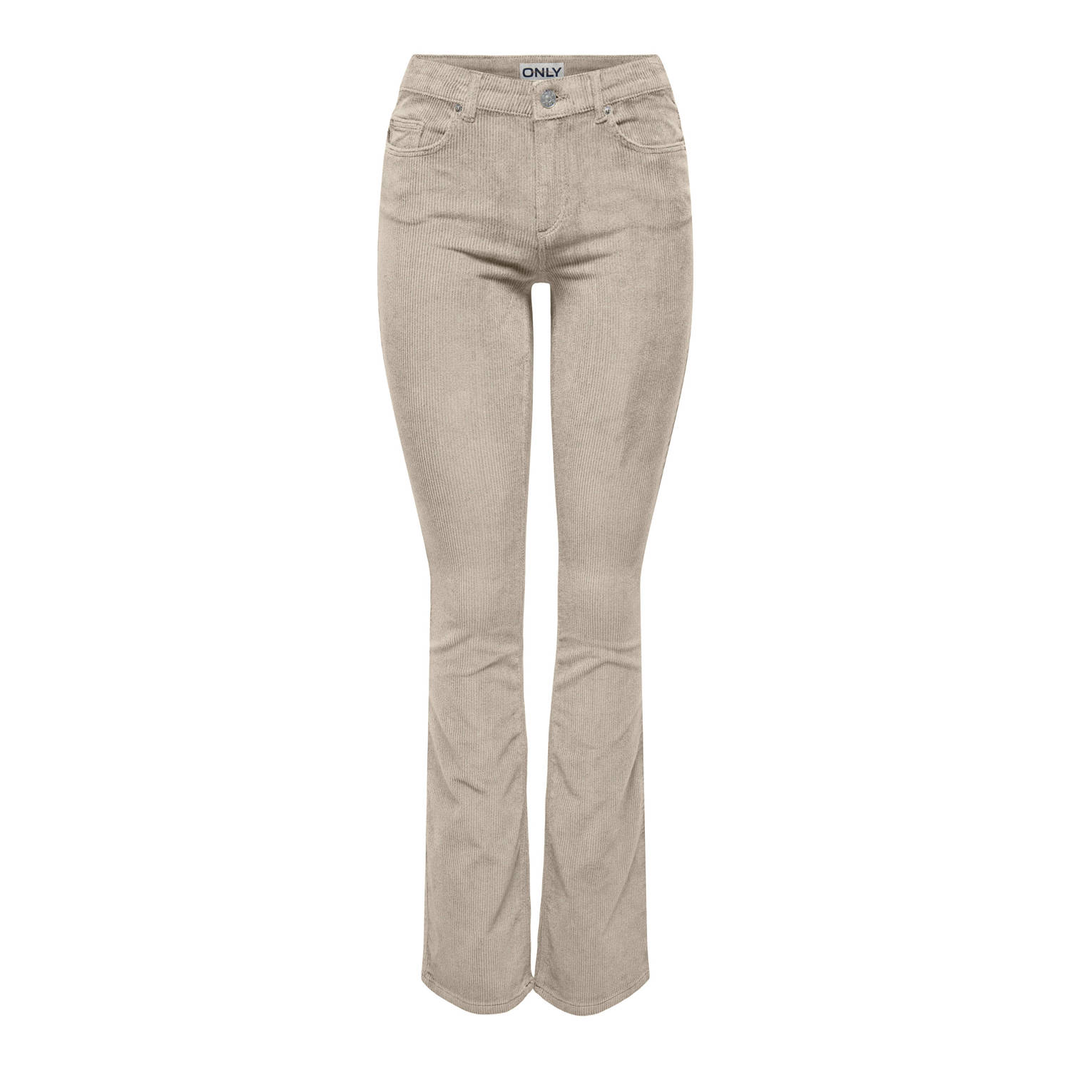 ONLY corduroy flared regular waist flared broek ecru