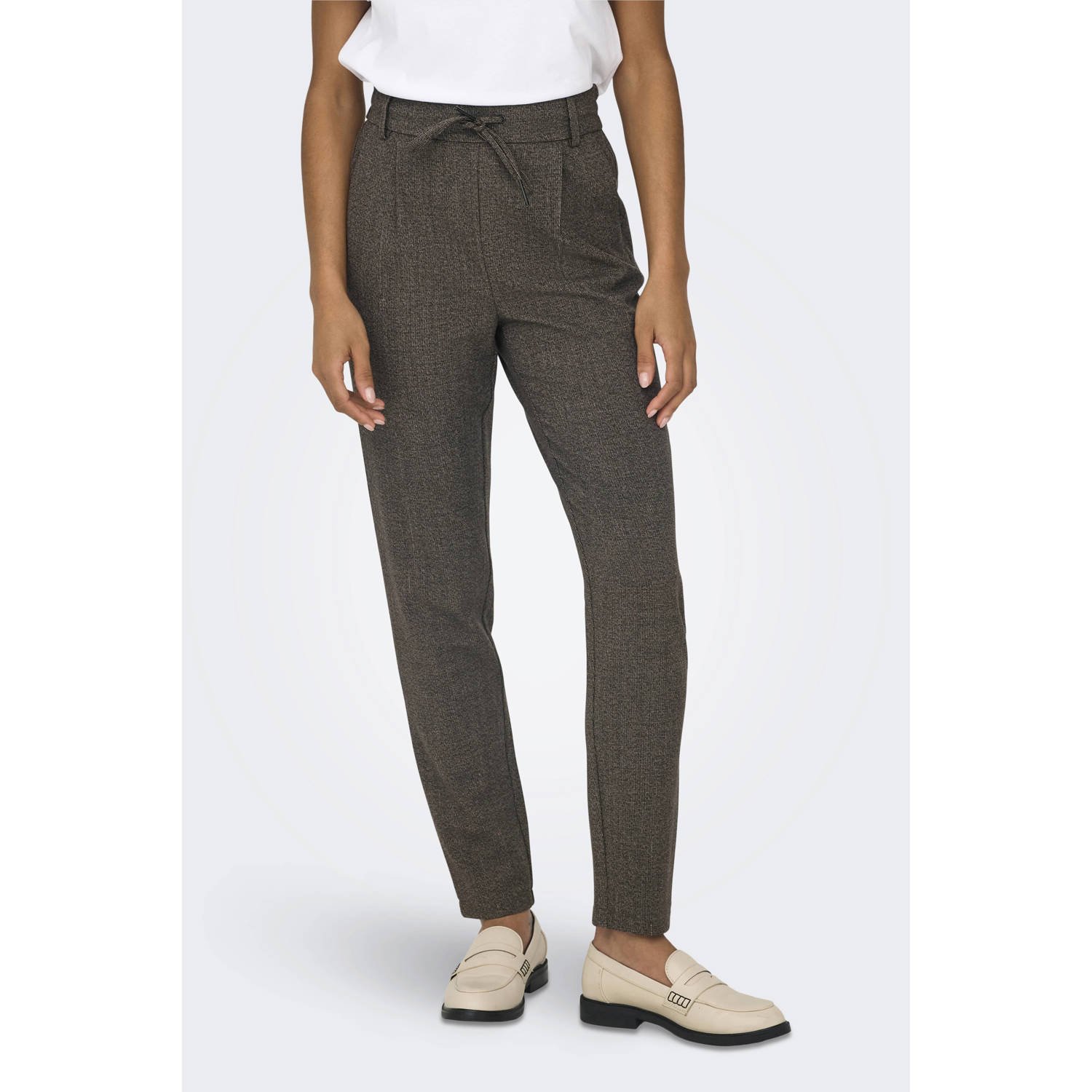 ONLY straight high waist broek grijs