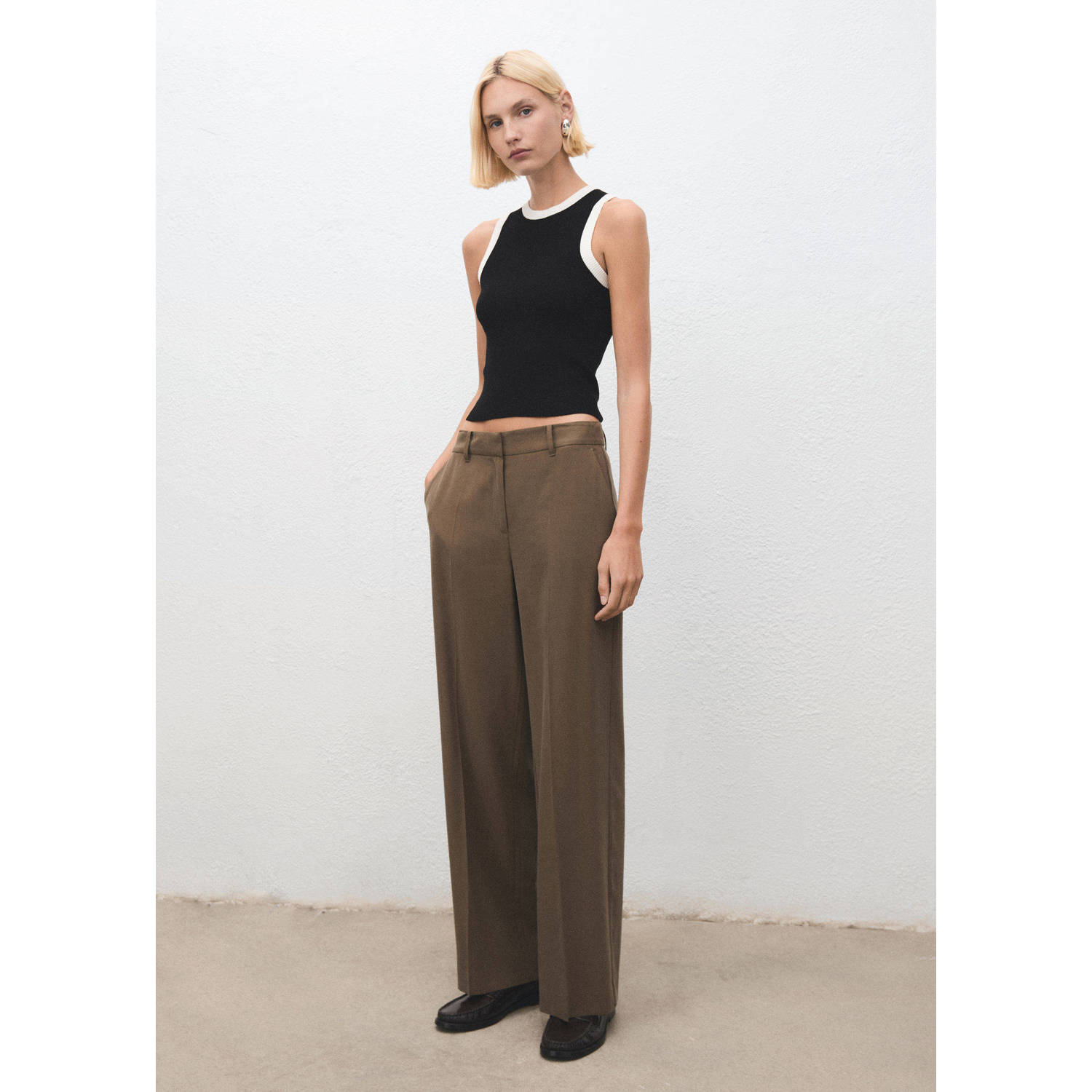 Mango top zwart wit