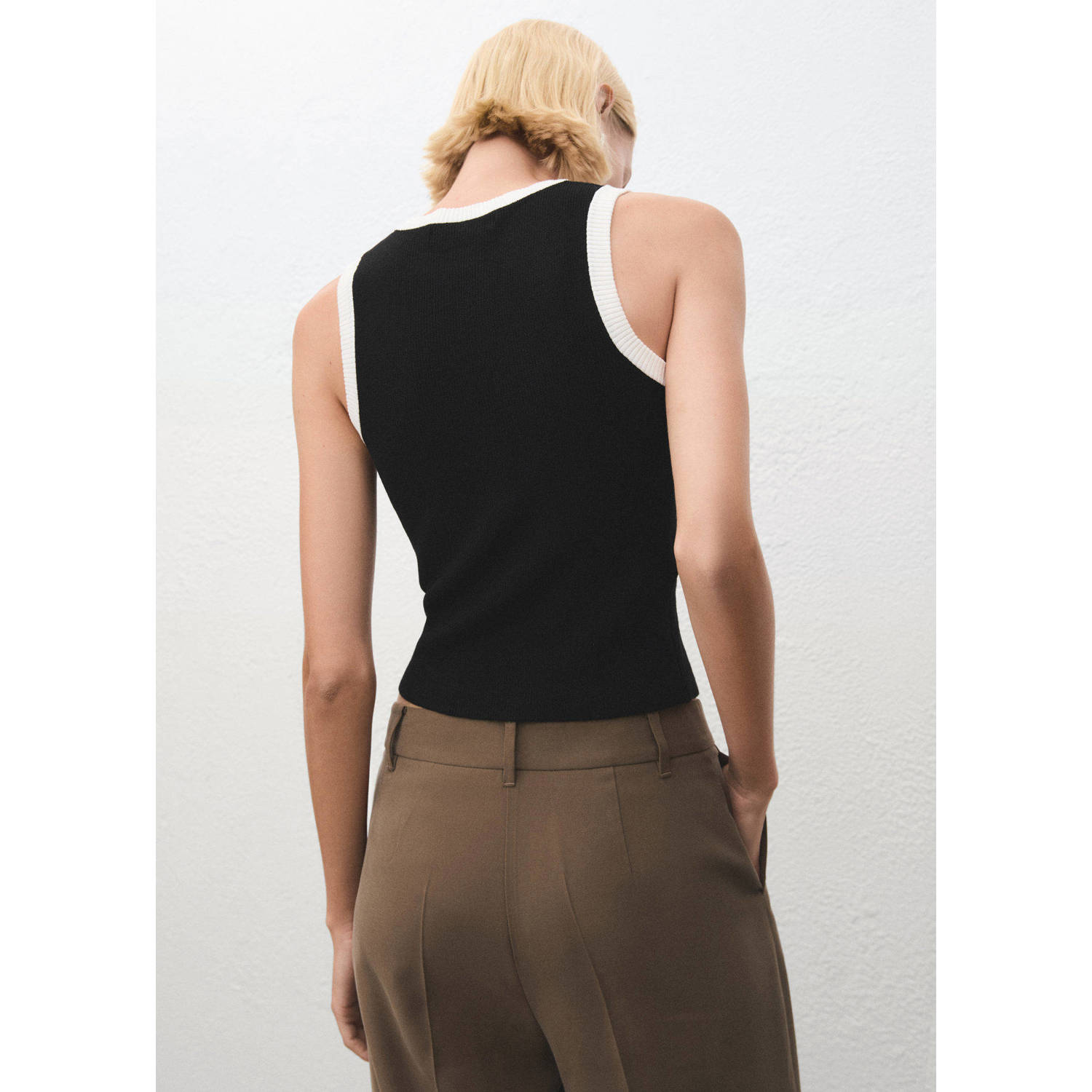 Mango top zwart wit