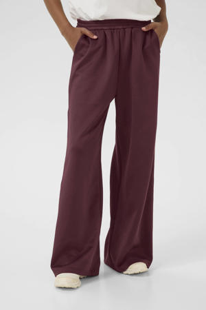 wide leg high waist broek donkerrood