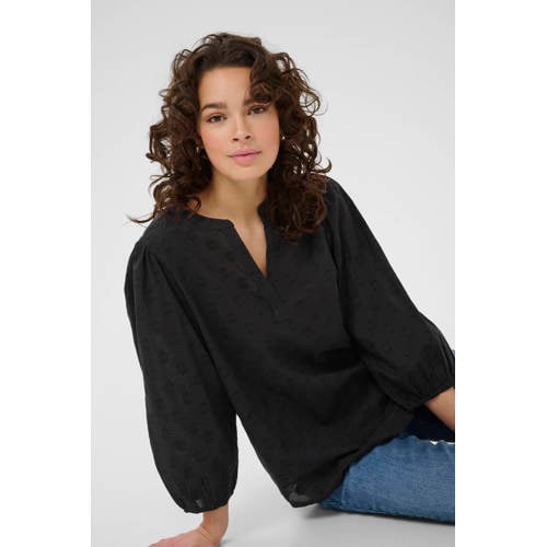 Kaffe blousetop zwart afbeelding