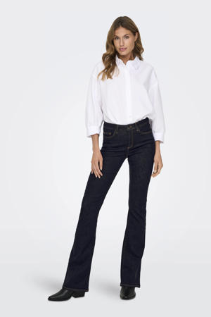 flared jeans dark blue denim