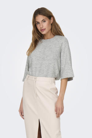 pullover trui fijn gebreid grijs