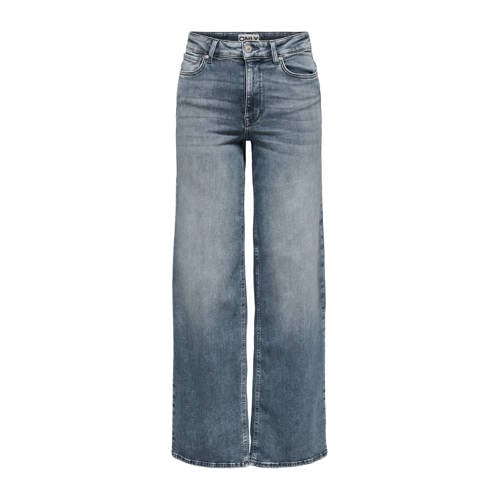 ONLY high waist wide leg jeans medium blue denim afbeelding