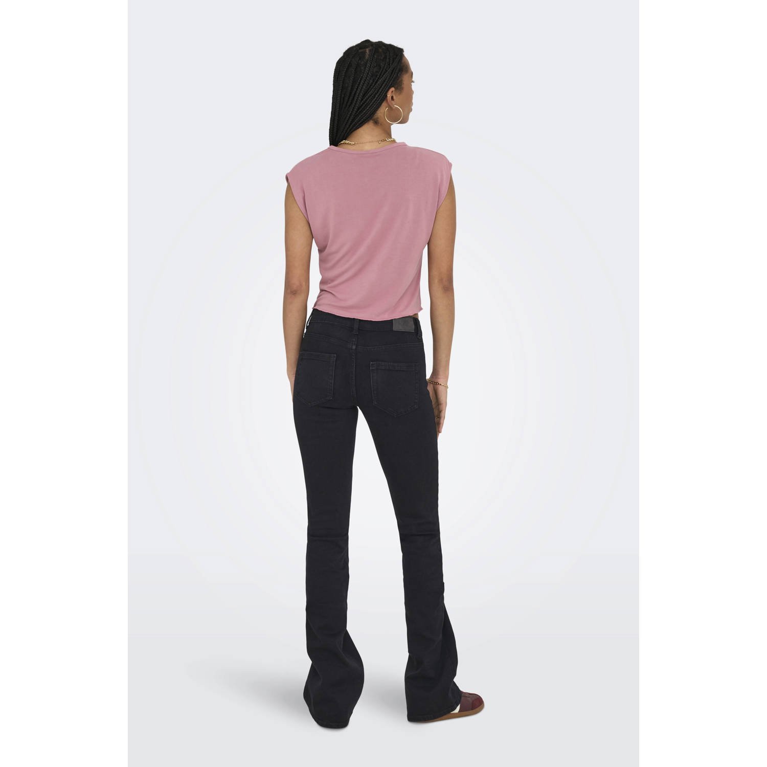 ONLY low waist flared jeans zwart