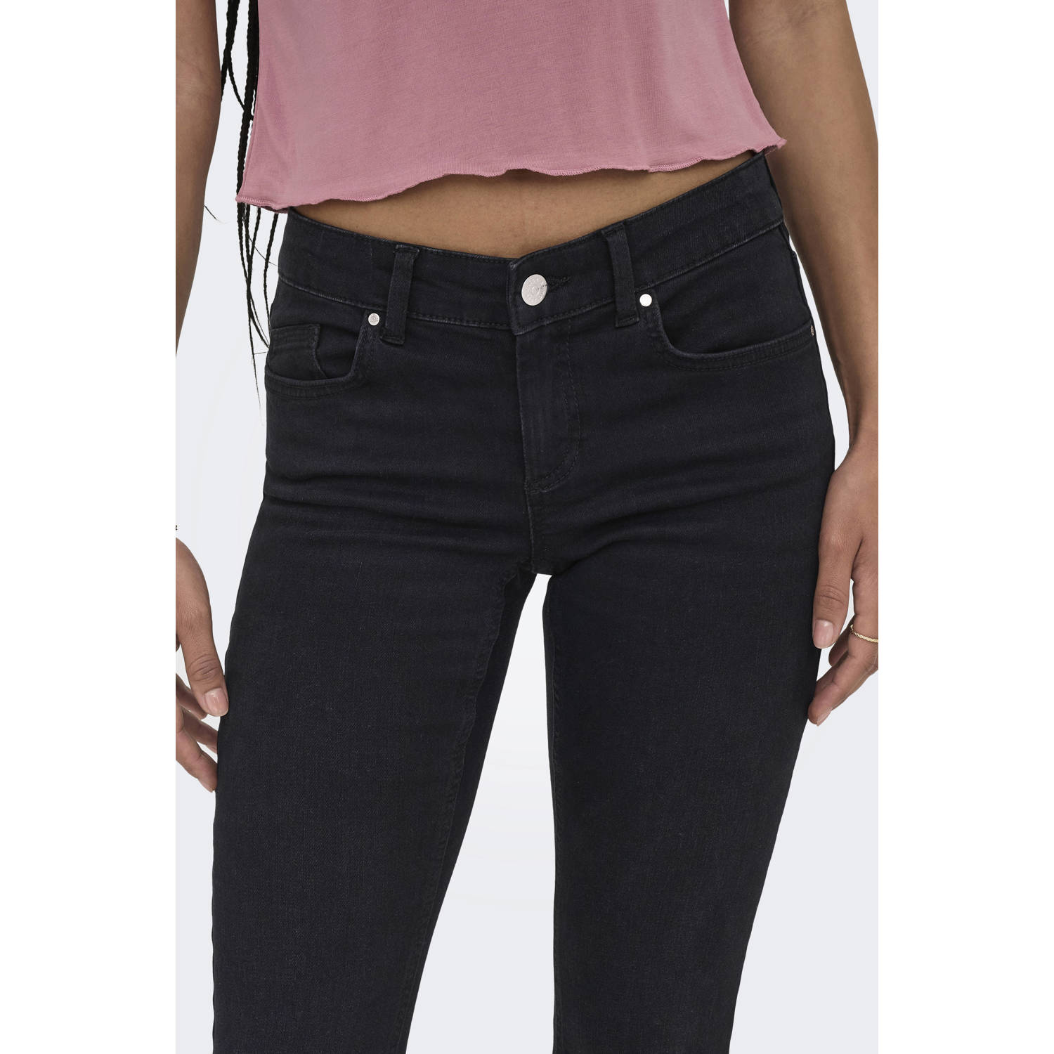 ONLY low waist flared jeans zwart
