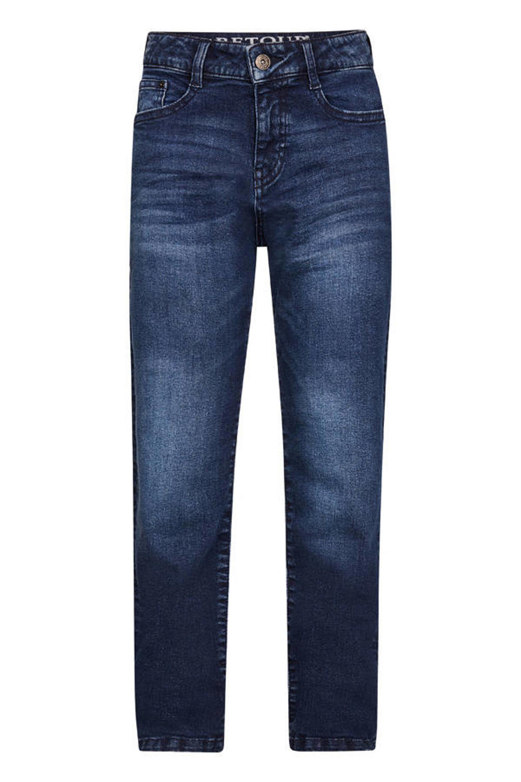 Dark blue denim jongens Retour Jeans relaxed loose fit jeans dark blue van stretchdenim met effen