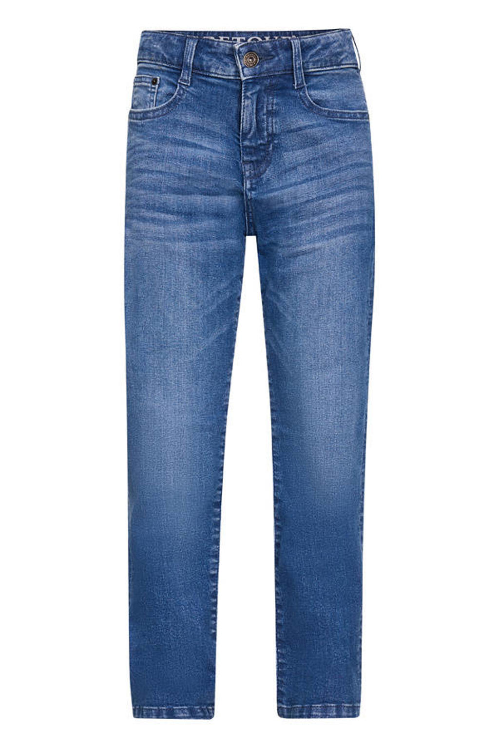 Medium blue denim jongens Retour Jeans relaxed loose fit jeans van stretchdenim met regular waist en effen