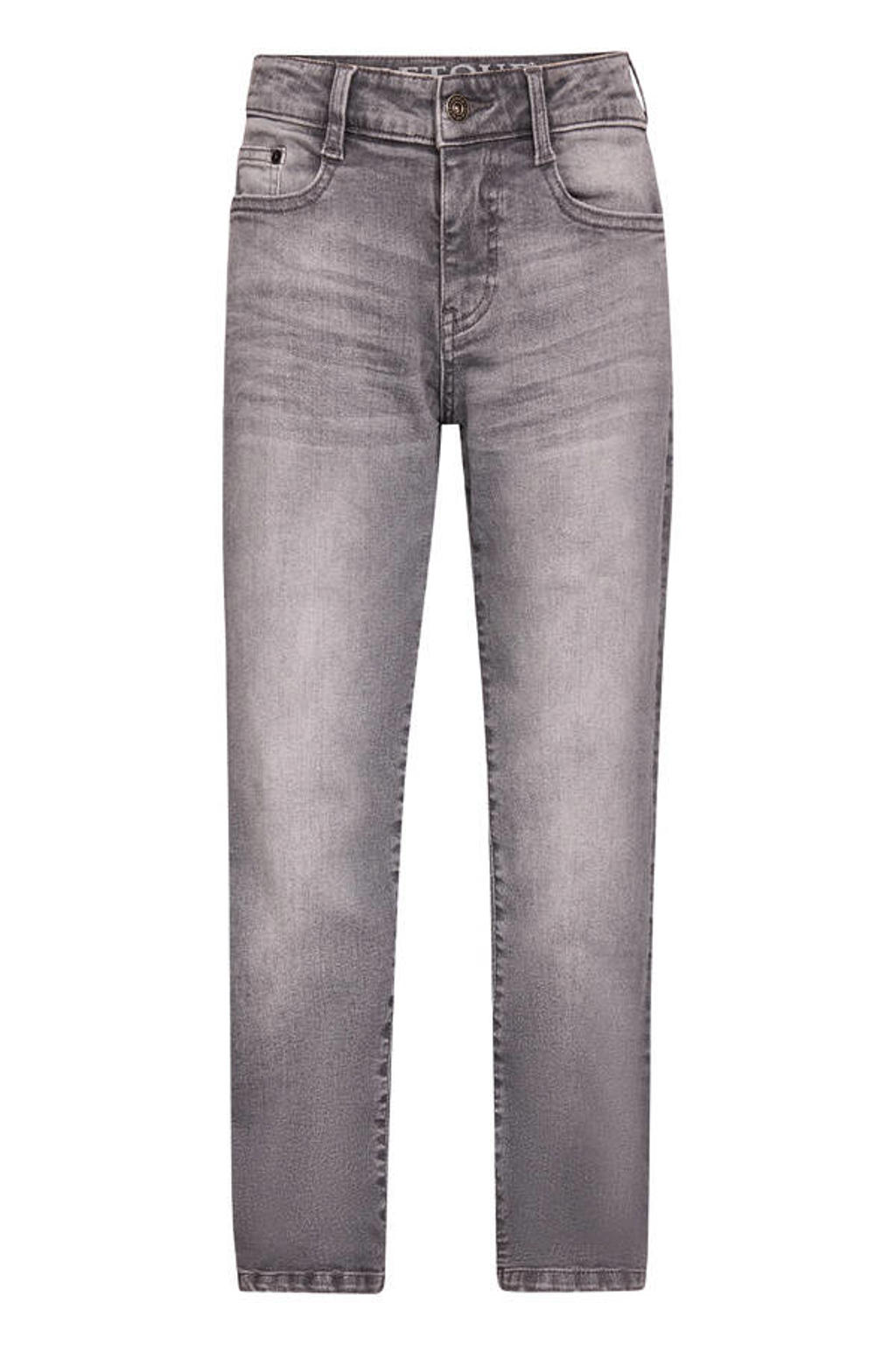 Grey denim jongens Retour Jeans relaxed loose fit jeans van stretchdenim met regular waist en effen