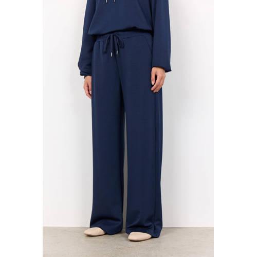 Soyaconcept wide leg regular waist casual broek donkerblauw afbeelding