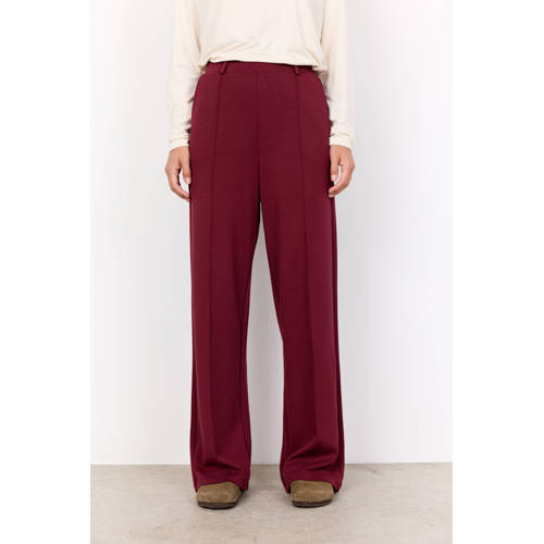 Soyaconcept wide leg high waist casual broek donkerrood afbeelding