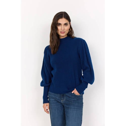 Soyaconcept gebreide trui met wol donkerblauw afbeelding
