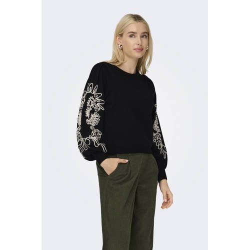 ONLY pullover zwart fijn gebreid afbeelding