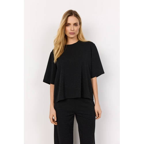 Soyaconcept glitter top zwart met glitter afbeelding
