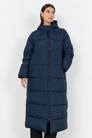 gewatteerde jas donkerblauw