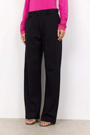 straight regular waist casual broek zwart