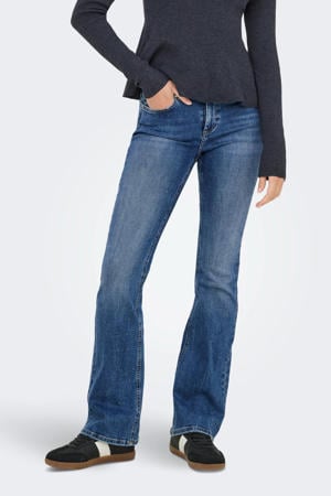 flared jeans met strass steentjes medium blue denim