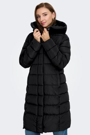 gewatteerde jas zwart