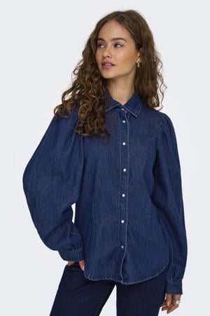 denim blouse dark blue denim