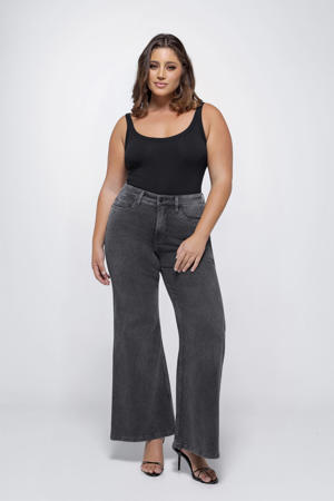 high waist bootcut jeans grey denim
