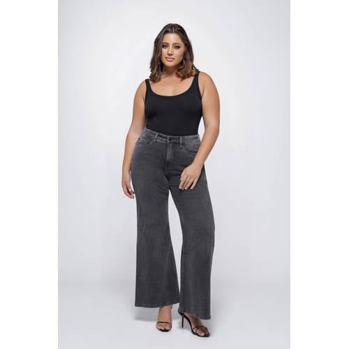 Fox Factor high waist bootcut jeans grey denim afbeelding