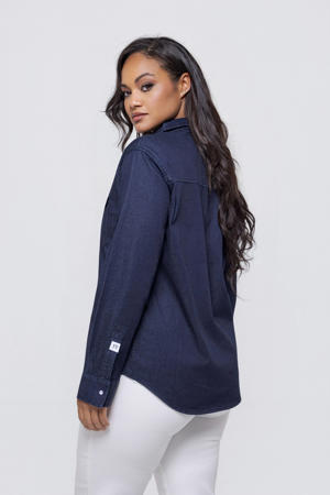 denim blouse dark blue denim