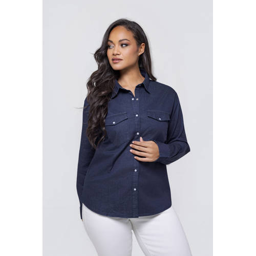 Fox Factor denim blouse dark blue denim afbeelding